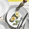 Vitrelle 6-Piece Salad Plates Set, Triple Layer Glass and Chip Resistant, 8-1/2-Inch Lightweight Round Plates, Winter Frost White