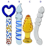 7 Types Set Crystal Glass Anal Plug New Top Unique Design Sex Toy Adult Products Crystal Glass Sm G-Spot Pleasure Anal Butt Plug Stimulator (Style 1)