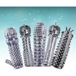 New Reusable Sleeves 6113 Girth For Men Extender Enlarger Extension Enhancer Ball Stretch Sleeve Girth Best Gift-(Transparent-5Pcs)