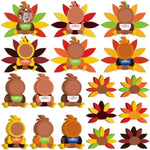 24 Sets Turkey Picture Frame Craft Kits, Thanksgiving Fall DIY Foam Craft for Kids