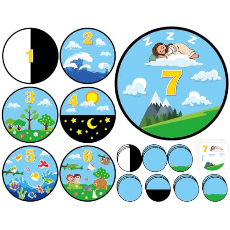 28 Set 7 Days of Creation Sticker for DIY Bible Crafts Make Your Own Craft Gifts