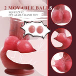 Uncut Realistic Dildos Foreskin Dildo With Movable Balls,Liquid Silicone Real Skin Dildo With Suction Cup, Strap-On Harness Sex Toys For Men And Women G Spot Pleasure Vaginal Or Anal Play