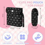 Bow Corduroy Sanitary Pad Pouch Soft Discreet Pad Bags for Period for Women Cute Nursing Pad Holder Menstrual Cup Tampon Pouch First Period Gift Feminine Bag (Pink)