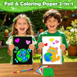 Foil Art Craft Kit for Kids, Princess, Unicorn, Cat & Flower Themes
