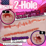 Male Masturbator Pocket Pussy with Realistic Texture & Suction Cup | 2-in-1 Adult Toy for Men, 8 Stimulation Rings, 1.7 lb Weighted (Flesh)