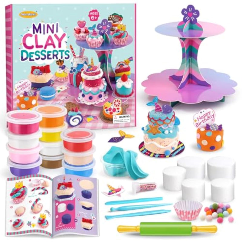 Mini Dessert Clay Kit for Kids, Make & Display Clay Treats, Fun Artistic Activity