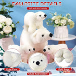 4 Pcs Polar Bear Stuffed Animal Set Large White Animals Stuffed Soft Plush Toy Cuddly Gifts For Winter Birthday Decoration(Polar Bear Style)