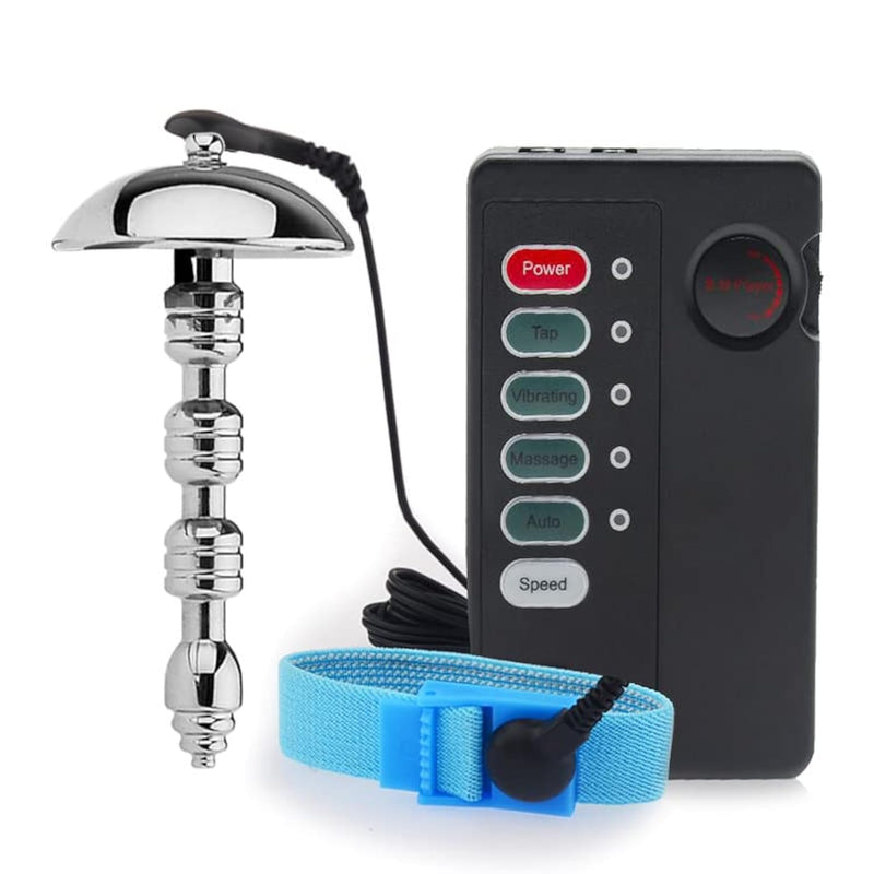 Sex Toy For Men Electric Shock Urethral Sound Beaded Urethral Dilator Electric Shock Penis Plugmulti-Frequency Plug Catheter Stimulation Masturbation