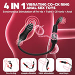 Thrusting Anal Toys Prostate Massager, 4 In 1 Male Sex Toy For Men Couples, 10 Vibrations X 10 Thrustions Remote Control Adult Sex Toys, Dual-Motor Vibrating Cock Ring Anal Vibrator Stimulator