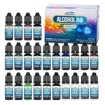 24-Color Concentrated Alcohol Ink Set for Epoxy and UV Resin Art Projects