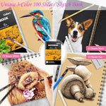 176 Pcs Art Supplies Sketching Kit with 100-Sheet 3-Color Sketchbook