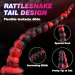 14.7" Long Anal Tentacle Dildo, Huge Horse Octopus Anal Snake Knot Fantasy Monster Ribbed Dildo, Long Butt Plug Alien Knotted Tentical Adult Sex Toys For Women Men Gay Prstate Massage