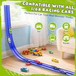 Flexible Race Car Track For Kids, 15Ft Race Track Toy With 4 Cars And Suction Cups, Rolls Up Portable Racetrack Compatible With All 1:64 Cars Toys, Birthday Gifts Toys For Boys Girls