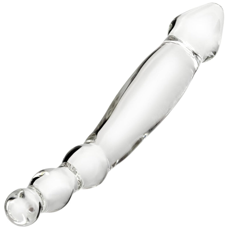 Glass Dildo Anal Beads Double Ended Dildo 9.6 Inch Butt Plug With 3 Beads & Tapered Head Prostate Massager Sex Toy For Women Men Masturbation