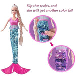 Princess Doll & Seahorse Set, Color Change Tail, 11.5 Inch Mermaid Doll, Toys For Girls & Kids