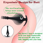 Inflatable Anal/Butt Plug Prostate Massager With Rolling Steel Ball Inside Lgbt Anus Vagina Sex Toy For Erotic Games (Bowling Style)