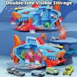 Shark Toy & Deep Sea Creatures Ocean Animal Toys With Truck Cars, 18 Piece Educational Playset For Kids Ages 3+ Years Old, Indoor & Outdoor Play, Preschool Learning For Boys Girls