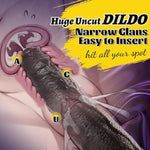 2.4In Diameter Huge Bbc Uncut Dildo, Realistic Big Black Dildo With Movable Foreskin, Real Skin Thick Fake Penis G-Spot Stimulation Adult Sex Toys For Men/Women For Anal Play With Strong Suction Cup