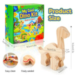 3D Wooden Dinosaur Painting Kit for Kids Ages 4-8, 5 Fun Crafts