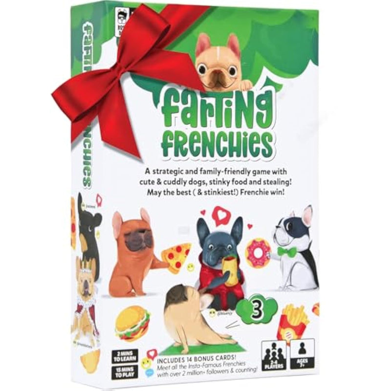 Farting Frenchies Card Game – Fun Family Card Games For Adults & Kids Ages 7+, French Bulldog Gifts Strategy Game | Simple Setup Party Games, 20-Min Playtime, 2-4 Players| Best Christmas Games Gift