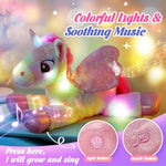18" Light Up Musical Rainbow Unicorn Stuffed Animal,Glitter Sequins Unicorn Plush Toy,Children'S Day Birthday Holiday For Girls Toddlers