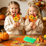 Fall Flower Bouquet Craft Kit for Kids - 24 Pieces DIY Craft Set