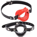 Open Mouth Gag Silicone Lips Ring Mouth Gag Oral O-Ring Ball Sex Bondage Gags & Muzzles Restraint Slave Sm Game For Lover Couple Adult Toys (Black)