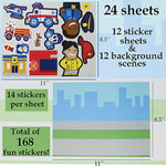 12-Piece DIY Rescue Team Sticker Scene Kit for Kids Party Favors and Activities