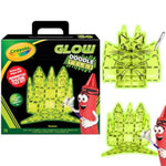 Crayola Glow Doodle Magnetic Building Tiles, 30-Piece STEM Set Ages 3+