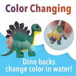 MindWare Dinosaur Color Splash Water Park Bathtub Playset - Interactive Bath Toys with Color Changing Dinosaur Figures - Gift for 3 Year Olds and Up