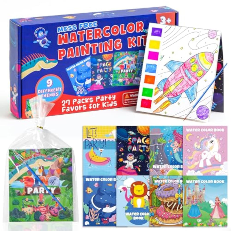 27 Pack Paint with Water Coloring Books for Kids, 83 Pcs Party Favors & Prizes