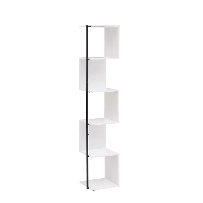 Svenja Modern Style 60 In. Tall Corner Book Shelf Stand, 5 Tier Shelving Unit