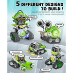 5In1 Stem Ai Robot Toys Building Set, 478Pcs App & Remote Control Engineering Erector Blocks For Kids Age 6-8, Coding Interactive Educational Christmas Birthday Gift For 10-12 Year Boys & Girls