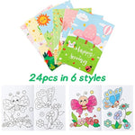 24 Pcs Spring Coloring Books for Kids, Floral Safari Art Party Favors & Classroom Crafts