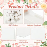 60 Sets Watercolor Cards with Envelopes, 4x6 Inch, 140 lb 300 GSM Blank Foldable Cards