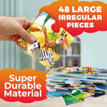 Giant Floor Puzzles For Kids Ages 3-5 - 2X3 Feet 48 Piece Large Puzzles For Kids Ages 4-8 - Educational Toys For Boys And Girls - Africa Toy Gift Activities