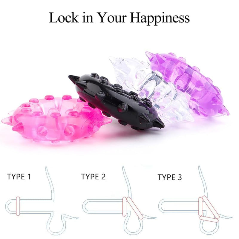 Male Cock Ring Penis Ring Set, 4Pcs Cock Rings Ball Stretchers With Spike For Men Erection Delay Ejaculation, Cockrings Cock And Ball Ring Sexual Stimulation Toys For Long Lasting Couple Sex Toy