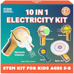 Stem Kit 10-In-1 Science Experiments & Projects For Kids Ages 5-12 | Engineering Building Toy, Electronic Motor Robot Craft For Boys & Girls, Outdoor Summer Gift