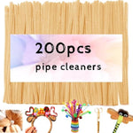 200 Pcs Thick Pipe Cleaners, Chenille Stems for DIY Crafts & Decorations