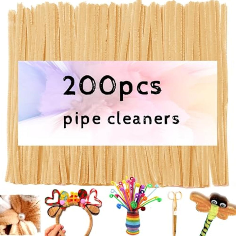 200 Pcs Thick Pipe Cleaners, Chenille Stems for DIY Crafts & Decorations