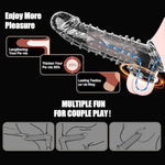 Reusable Penis Sleeve Cock Ring Adult Sex Toys For Men, Soft Inner Graininess Shaped Penis Extender Penis Ring Testicle G Spot Stimulation, Waterproof Male Sex Toys For Adult Couples Pleasure