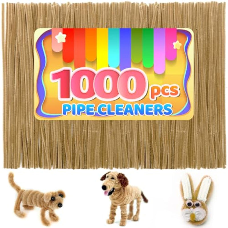 1000 Light Brown Pipe Cleaners for Crafts and DIY Projects