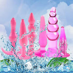 Butt Plugs, 6 Pcs Anal Training Kit Soft Jelly Anal Plug G-Spot Prostate Massager Anus Trainer For Adult Masturbation Sm Beginner Gay Couple Sex Game Play For Men Women Couples(Pink)