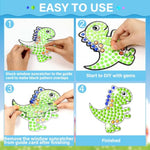 6 Pcs Dinosaur Diamond Suncatcher Craft Kits for Kids, DIY Gem Art Activity