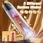 Electric Penis Pump Male Sex Toys, Equipped With 5 Pressure And 5 Suction Training Modes, With Two Silicone Penis Rings, Vacuum Enlargement And Lengthening Pump, Used For Ed In Adult Men