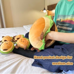 Hamburger Plush Pillow - Hamburger Stuffed Pillow - Food Plush Pillow - Home Decoration Christmas Birthday Gift For Kids Boys Girls (13.7")