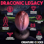 Dragon Hatch Silicone Egg For Men, Women, & Couples. Squishy, Thick And Textured Fantasy Large Egg Plug. Harness Compatible, Wide Base. 1 Piece. Purple.