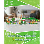 3 In 1 Animals Frog Family Building Set - Animal Figures With 3 Building Options, Create Frog, Turtle Or Snail Family - Educational Toy Birthday Gift For Girls And Boys Ages 6+