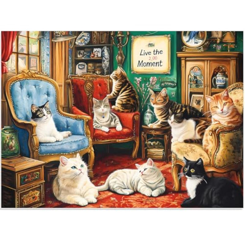 500 Piece Cat Jigsaw Puzzle for Adults & Seniors, Recycled Cardboard Craft Puzzle