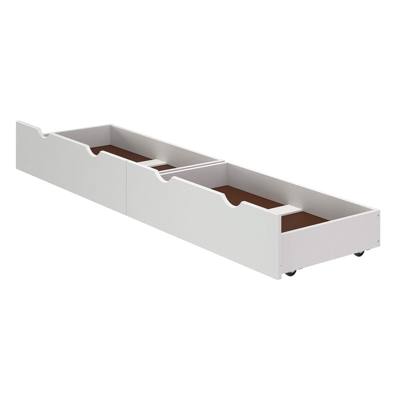 Storage, Set Of 2, White Underbed Drawers